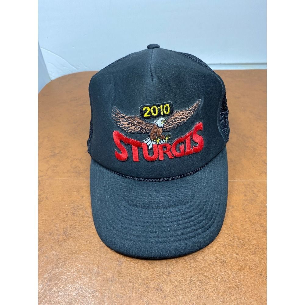 2010 Sturgis Black Trucker Hat Eagle Motorcycle Rally Mesh Cap